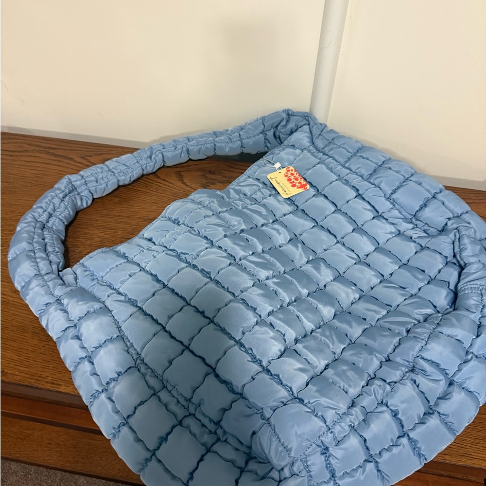Stylish Blue Quilted Shoulder Bag